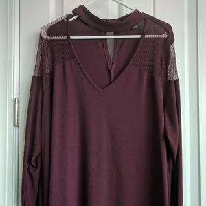 Lane Bryant choker collar blouse.